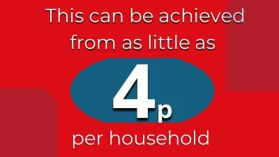 Banner showing 4p per household